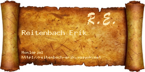 Reitenbach Erik névjegykártya